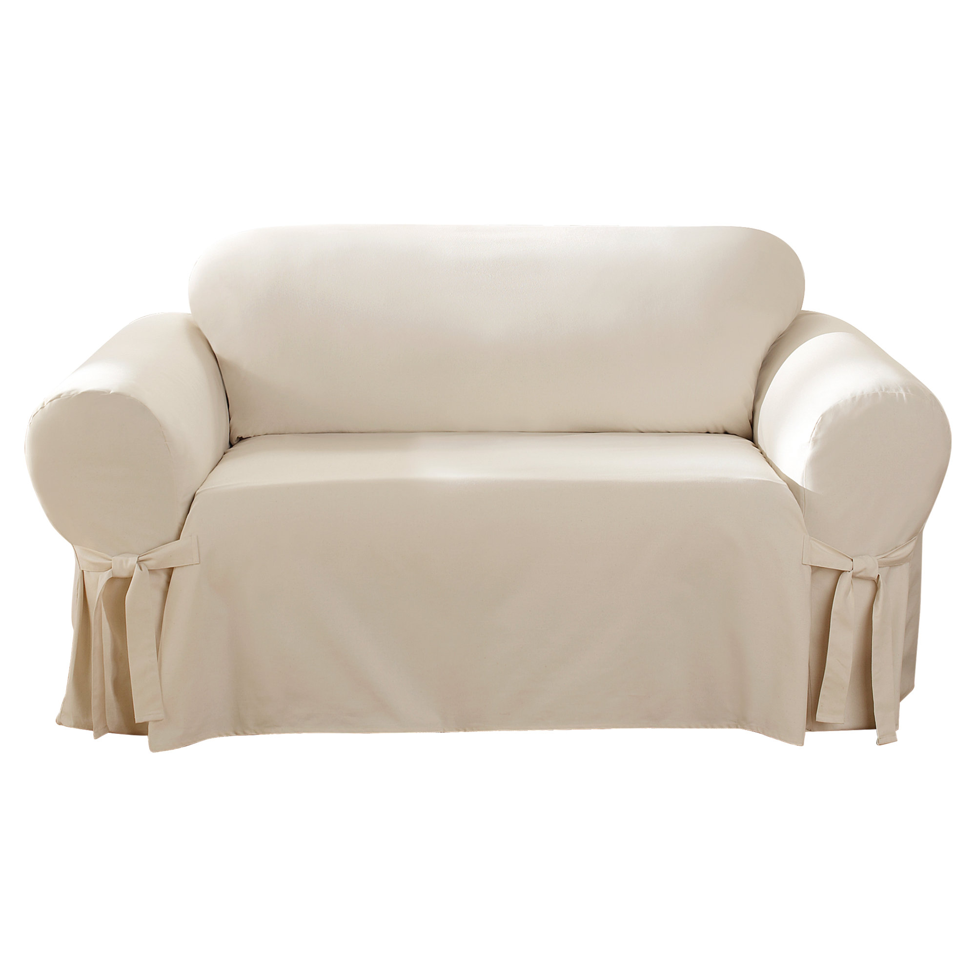 Sure Fit Cotton Duck Sofa Skirted Slipcover & Reviews Wayfair